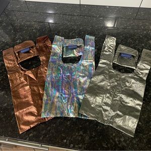 Baggu mini bags, set of 3, metallic